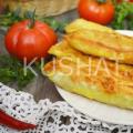 Lavash with cheese and egg in a frying pan