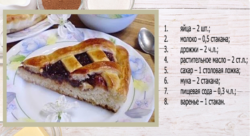 Рецепт пирога на кефире в духовке с вареньем простой и быстрый рецепт с фото